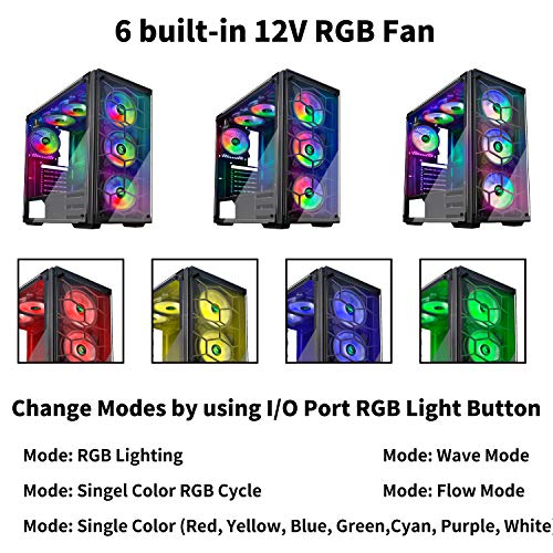 image for MUSETEX Phantom Black ATX Mid-Tower Computer Gaming Case USB 3.0 Ports