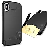 CoverON Credit Card Holder Protective SecureCard Series for Apple iPhone Xs/iPhone X Case, Black