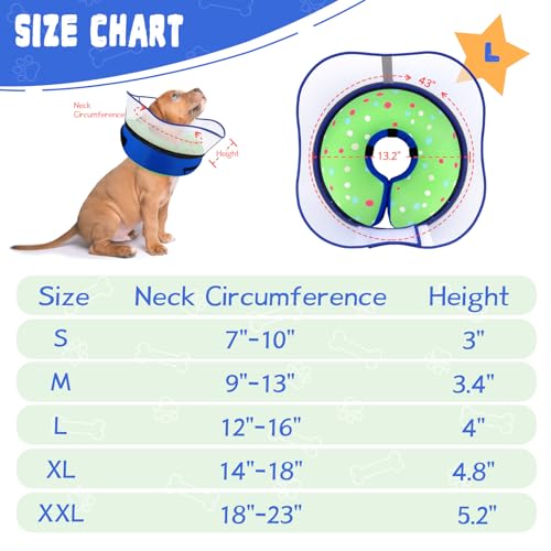 Image of Elevated Inflatable Dog Cone Collar Alternative After Surgery, Dog Donut Collar, Soft Pet Cone to Stop Licking for Small Medium Large Dogs