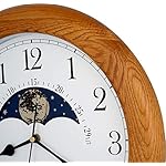 JUSTIME 14-inch Oak Moonphase Wall Clock
