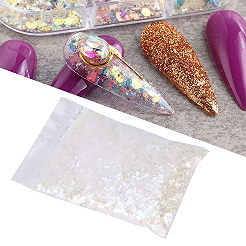 Lantejoulas com glitter para arte em unhas, lantejoulas brilhantes para festas de fim de ano