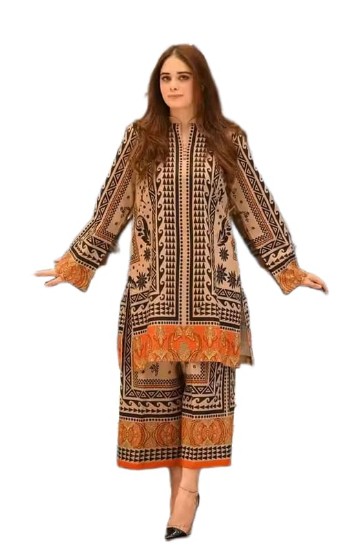 Trendy Women's Printed Co-ord Set Orange-Suit_Parents-picture-45