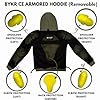 BYKR Motorcycle Hoodie for Men & Women Biker Motorcycle Jackets Breathable Motorbike Riding Sweatshirt All Weather CE Armored, Military Green, XXL #3
