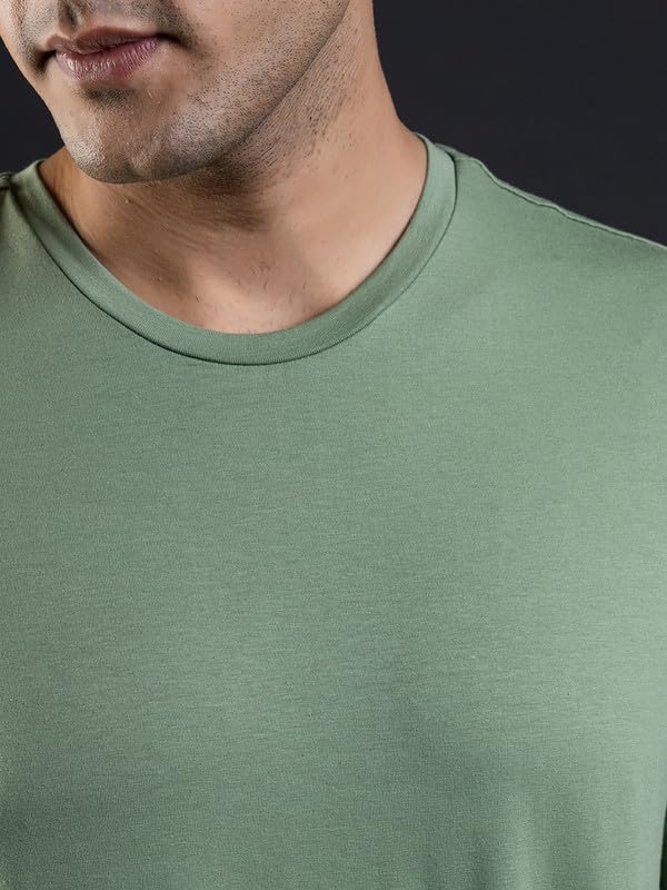 Image of Ghumakkad Cotton Blend Half Sleeve Round Neck Sports T Shirt for Men
