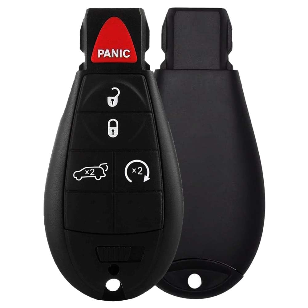 AKS KEYS Replacement for Dodge Durango Fobik Key 5 Buttons That Uses FCC IYZ-C01C Chip Phillip ID 46 CHR Compatible with Durango 2011 2012 2013-434 MHz (2)