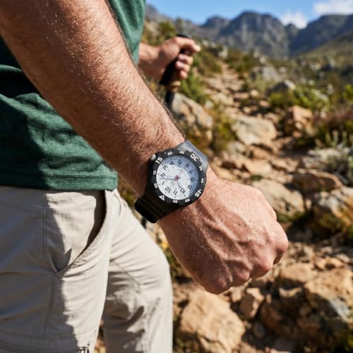 Image of Q&Q Men's Fibre Strap Analog Watch (Black Dial) - 100M Water Resistant, Lightweight Sports Casual Quartz Wristwatch - VR18J003Y