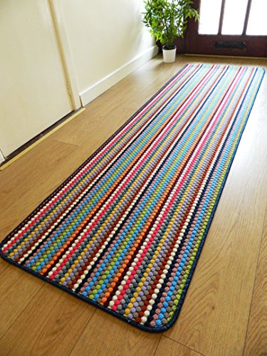 RUGS SUPERSTORE NEW MULTI COLOURED MODERN WASHABLE NON SLIP KITCHEN UTILITY HALL LONG RUNNER DOOR MAT RUG (7 (66x120cm)