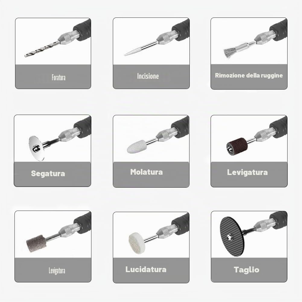 Mini Utensile Rotante Strumento Multifunzione Senza Fili Multiutensile Smerigliatrice Batteria Levigatore Rettifica | 101 Accessori | per Piccoli Lavori di Artigianato e Progetti