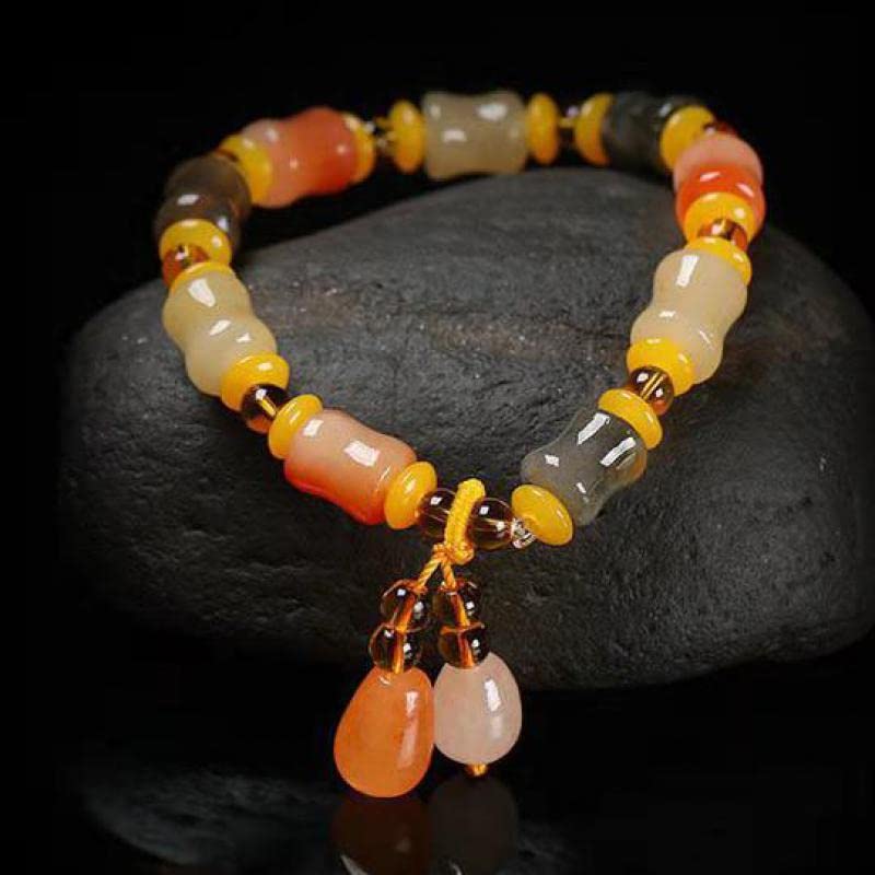 Bracelet de jade véritable MOCHAMIK, perles de pierre de jade en soie, cadeau idéal pour femme