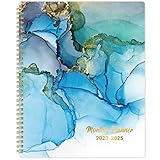 Monthly Planner/Calendar 2023-2025 - 2023-2025 Monthly Planner, Jul. 2023 - Jun. 2025, 9 x 11, 24-Month Planner with Pocket & amp + Label + Thick Paper + Monthly Tabs + Twin-Wire Binding - Teal Waterink