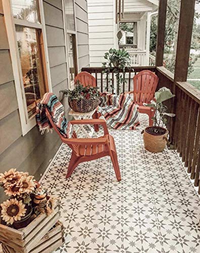 Jewel Tile Stencil - Reusable Tile Stencil For Painting Floor - Tile Stencils For Easy Bathroom Makeover - Paint Your Old Tile And Save - Floor Stencil Design For Diy Tile (X-Large Tile Stencil 16X16) #TOP7