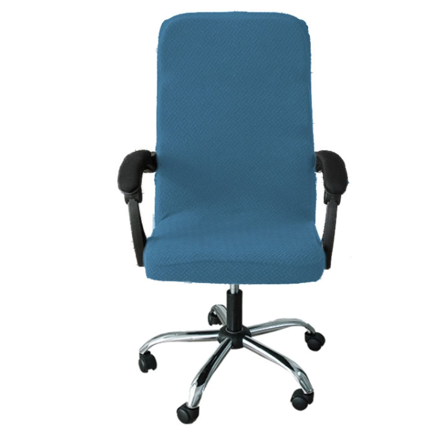 Housse de chaise bureau extensible lavable jacquard dossier haut