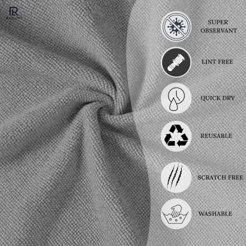 Image of Microfiber Cleaning Cloth Roll - 20 Reusable Washable Pre-Cut Towels | Tear-Away Kitchen Cleaning Cloth for Counters, Glass, Utensils, Appliances, & Home Surfaces - 25x25 cm (1 Pack Gray)