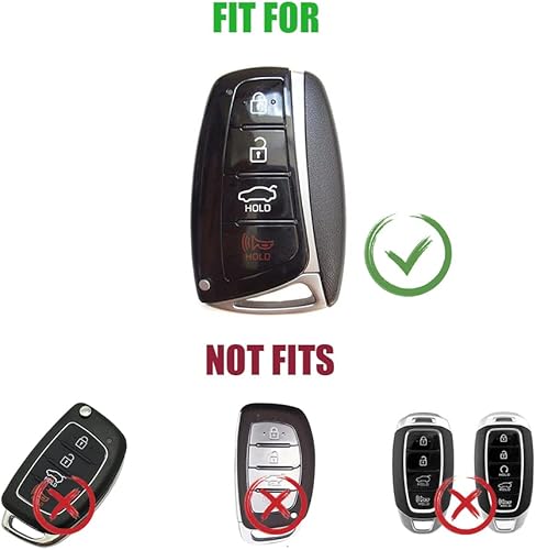 Miniatura 2 de Funda de aleación de zinc para Hyundai Azera Genesis Santa Fe Equus con llavero (multicolor), Varios colores