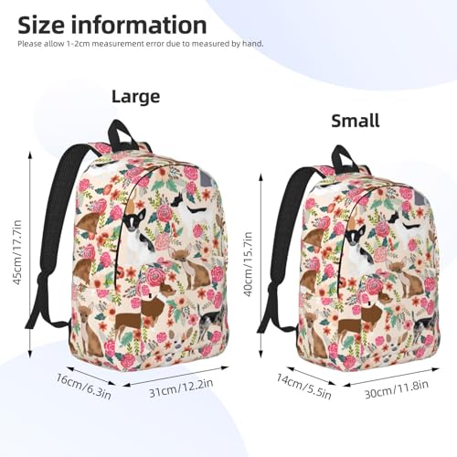 BREAUX Cattle Dog Florals Canvas Casual Lightweight Duffel Bag, Fashion Duffel Bag, Unisex Travel Backpack4