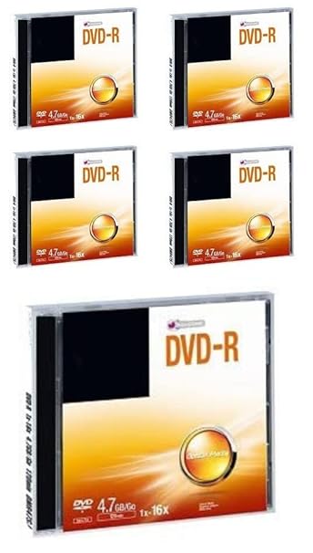SAIKRITI ART-Premium Branded Blank DVD-R 4.7 GB 16X Speed Professional Disk with Jewel Case (Pack of 5)