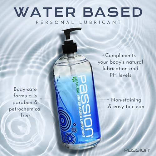 Passion Natural Water-Based Personal Lubricant, 34 Fl Oz - Premium, Non-Sticky, Easy-to-Clean Formula for Smooth, Comfortable Use - Image 3