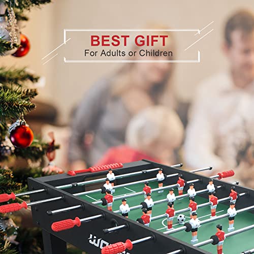 48In Competition Sized Foosball Table：soccer Game Table W/2 Balls And 2 Cup Holders For Kids And Adults, Soccer Foosball Table For Arcade Games, Game Rooms, Parties, Family Night, Suit For 4 Players #TOP6
