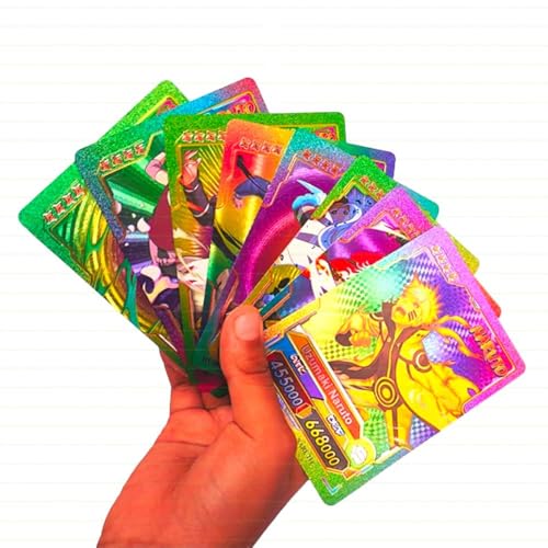 Image of Naruto Anime Card Desk Pack | 55 Foil Collectible CCG Cards | Premium Anime Playing Cards for Fans, Display & Gifting (Naruto - Rainbow)