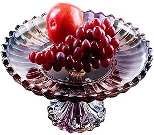 Assiette de fruits Bols Fruitiers Plateau De Fruit Verre Verre Bol Cristal Verre Plaque Premium Bonbons Bonbons Biscuits Biscuits Collations Plaque De Rangement Panier Dessert De M (Color:Multicolore)