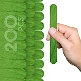 Green wooden craft sticks: Perfectly designed for crafters, artists, and DIY enthusiasts, these birch wood sticks for crafting will elevate your crafting experience. The set includes 200 green popcicle sticks. Featuring a vibrant green color, wooden ...