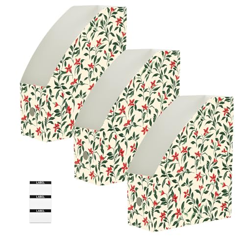 Boîte de rangement magazine pliable et porte-revues floral 22,9 x 30,5 cm x6