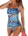 Hilor Women's One Piece Swimsuits Shirred Tank Swimwear Vintage Tummy Control Bathing Suits