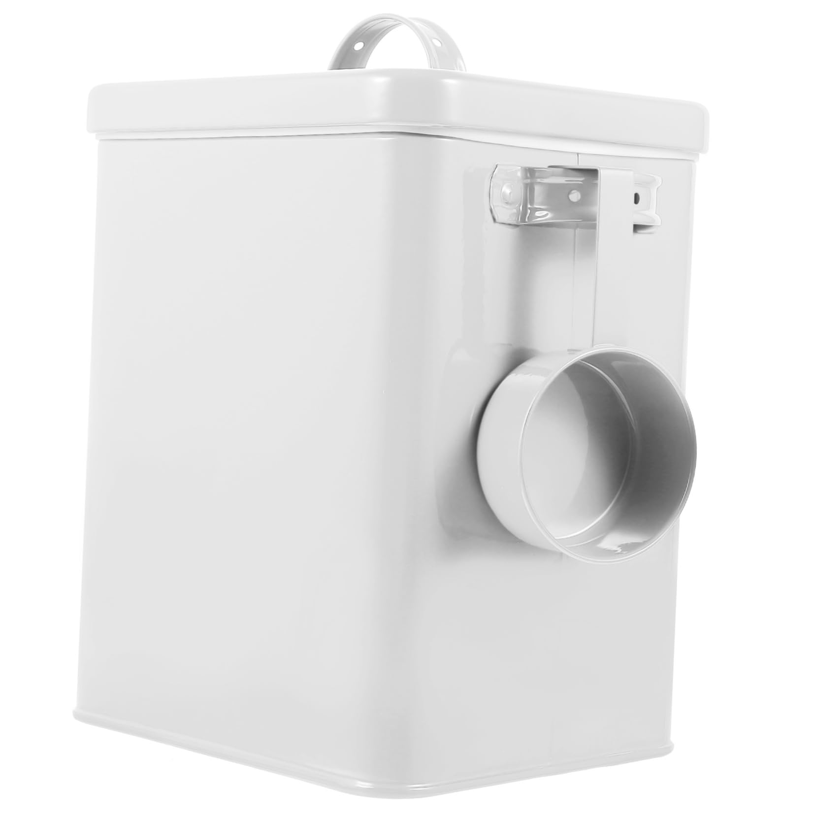 VICASKY Box Metal Storage Bin for Pet Food Laundry Powder Canister for Kitchen Pantry Organization with Measuring Scoop Compact Design