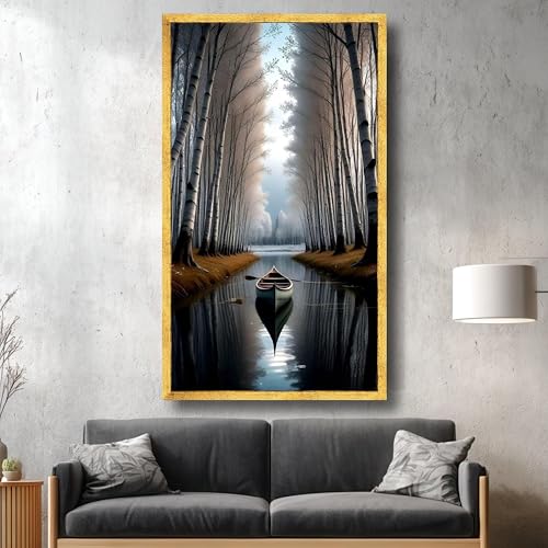 Toile de paysage fluvial brumeux pour illuminer une pièce sombre