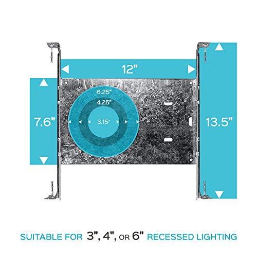 image for Luxrite New Construction Mounting Plate, 3-4-6 Inch LED Recessed Light