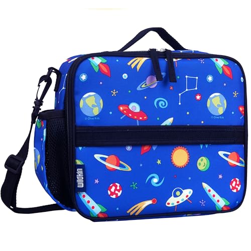 Image of Wildkin Kids ECO rPET Insulated Lunch Box - Keeps Food Hot or Cold, Easy-Clean Lining, Mesh Pockets & BPA-Free - Boys & Girls, Ideal for School, Travel & Daycare - Out of This World