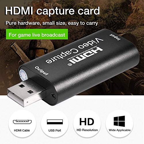 Image of Microware HDMI to USB 2.0 Audio Video Capture Card, High Definition Full HD 1080p 30fps Record via DSLR Camcorder Action Cam for Acquisition, Live Streaming, Gaming, Teaching, Conference