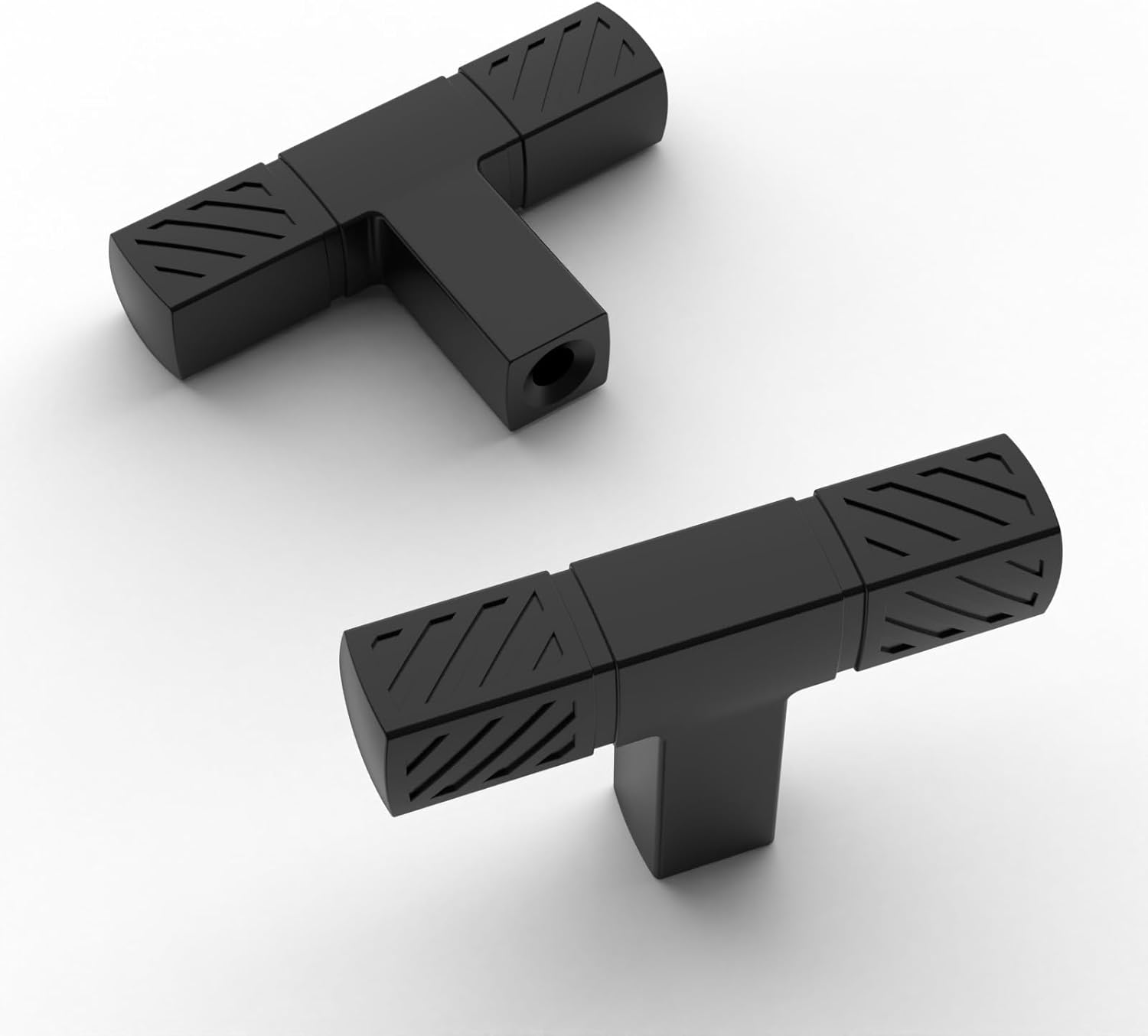 Amerdeco 6 Pack Matte Black Kitchen Knobs 2.1 Inch(53mm) Single