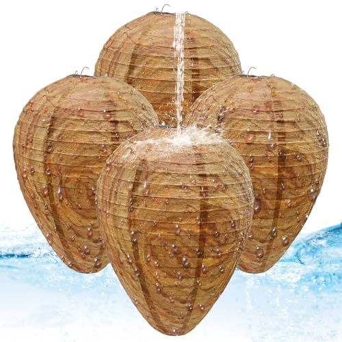 4 Packs of Fake Wasp Nests Waterproof Material Wasps Nests