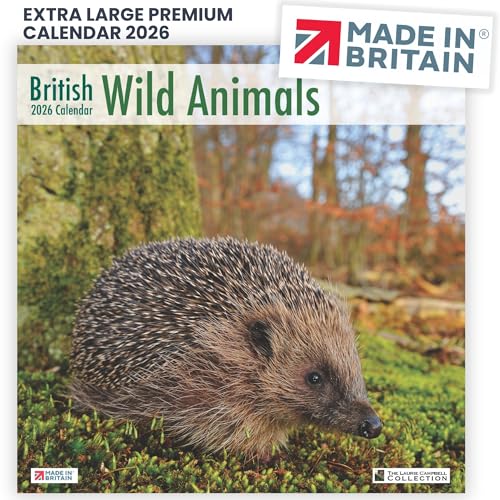 ALLTRADE Calendar 2026 British Wildlife 2026 Calendar UK Holidays Premium MADE IN BRITAIN with 100% Solar Energy on FSC paper Photos by LAURIE CAMPBELL Supports Carbon Capture with Tree Planting