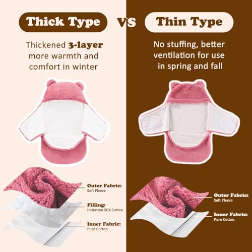 Image of AiWMGL Baby Swaddle Blanket 3-6 Months Infant Soft Warm Sleeping Sacks Boys Girls Fleece Thicken Winter Adjustable Newborn Swaddling Wrap