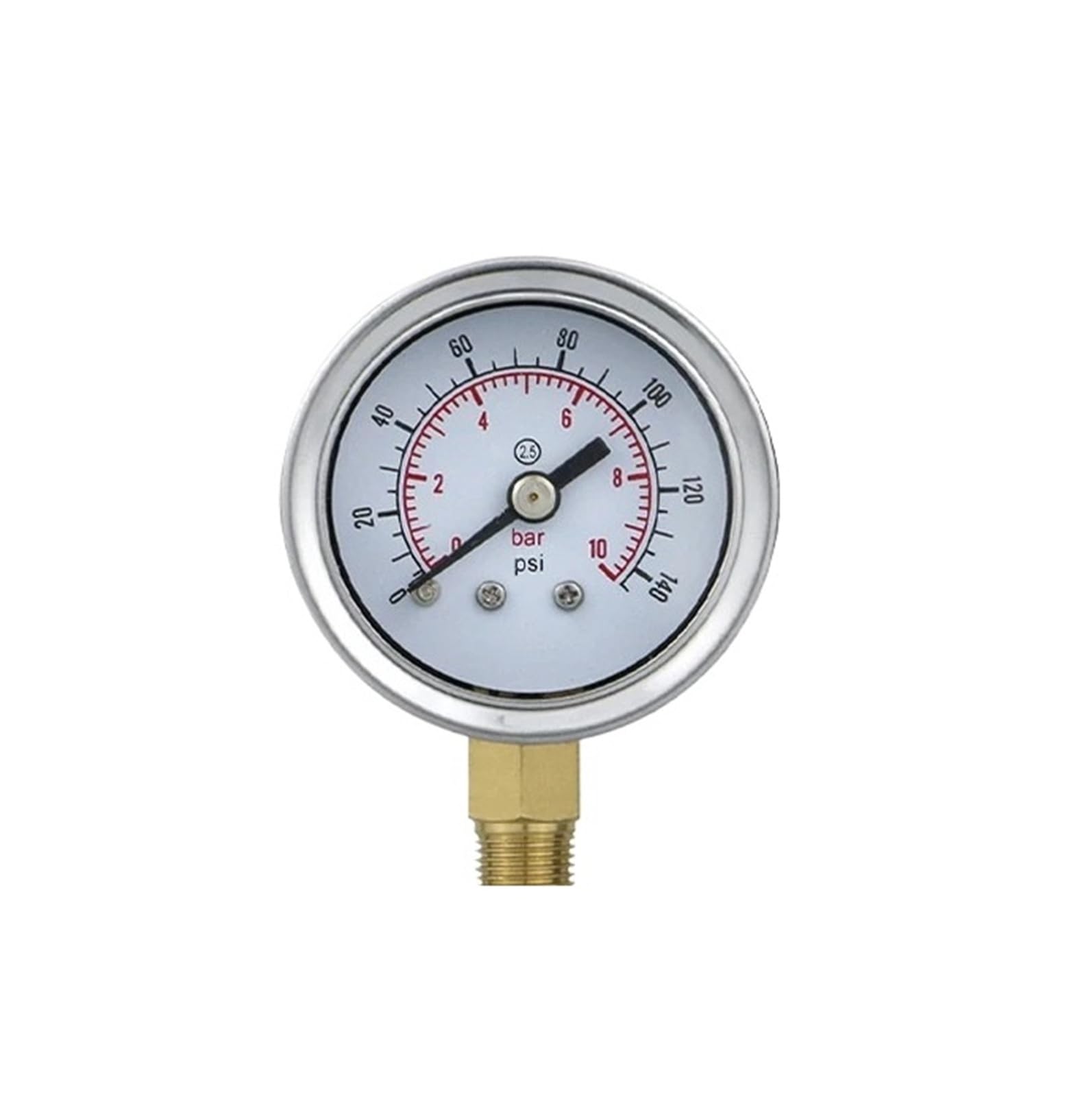 PXQCHAVLN Filled Pressure Gauges manomete 40mm 1/8 Thread Connection Stainless Steel Case Hydraulic Filling Meter(0-4bar)