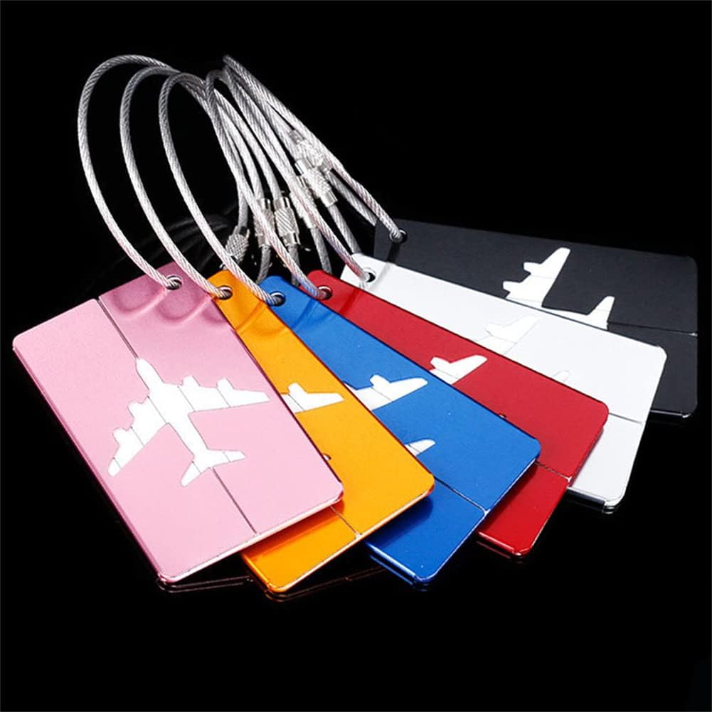 2 pcs Aluminum Alloy Luggage Waterproof Tag Travel Suitcase Bag Name ID Tags Address Label Baggage Card Holder Accessories (v06)