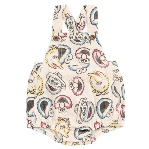 Image of Sesame Street Cotton Gauze Matching Family Outfits Dress & Romper & Shorts Set Newborn to Little Kid Sizes (Newborn - 7-8)