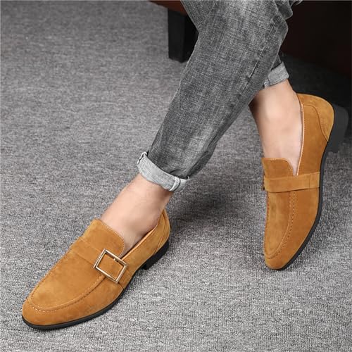 Men's Suede Penny Loafers Slip On Soft Leather Dress Tuxedo Shoes Casual Lightweight Moccasins Driving Boat Shoes4