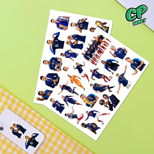 Image of Anime Stickers - Vinyl Waterproof Laptop Decals | Anime Characters Aesthetic Sticker Set for Water Bottle, Skateboard, Notebook (France Football Team)