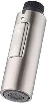 7Trees G1/2 Replacement Part for Bathroom Kitchen Faucet Pull-Out Spray Head Water Nozzle, 0.8 inch Connector(MALE) (Stainless Steel Body)