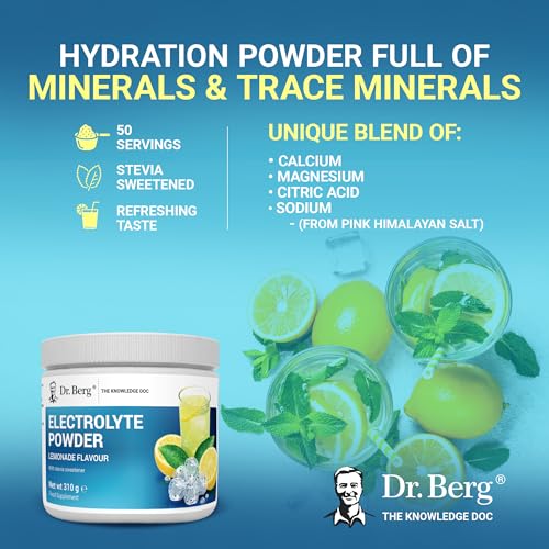 Dr. Berg Electrolyte Powder - Electrolyte Drink Supplements with 1000mg Potassium - Hydration Powder Full of Minerals & Trace Minerals - Contains Stevia Sweetener - Lemonade Flavor 50 Servings - Image 7