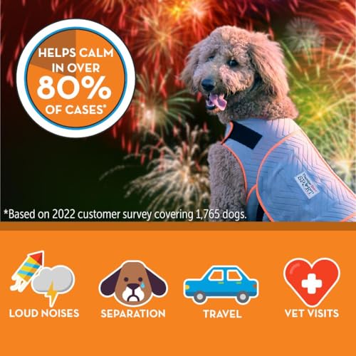 Thundershirt Dogs Clothing Thundershirt Dog Anxiety Jacket, Platinum, XXL US