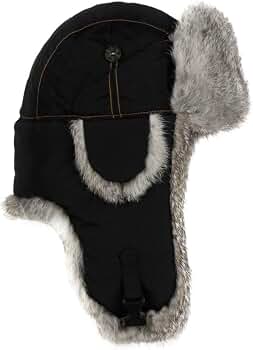 Amazon.com: Mad Bomber Kids Black Aviator Pilot Hat Real Rabbit