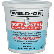 Weld-ON 80103 Soft Seal Stain-Free Plumbers Putty - Lead-Free, Non-Corrosive, and Waterproof, 3 Pounds
