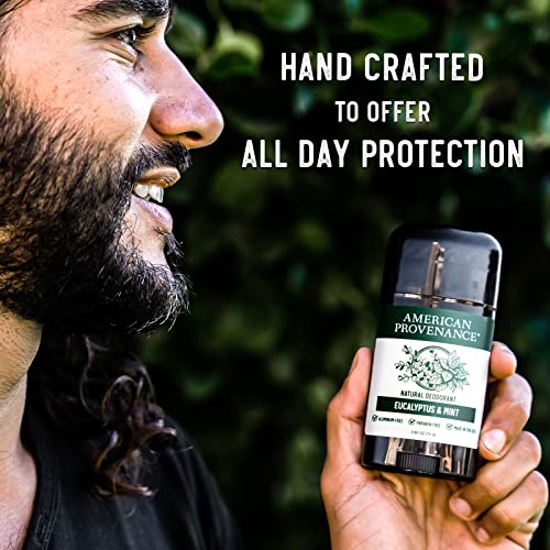 American Provenance All Natural Deodorant For Men - Aluminum Free Deodorant For Men That Lasts All Day - Made In The Usa With Essential Oils & Cruelty Free - Peppermint, Cypress, Eucalyptus (1 Pack) #TOP7