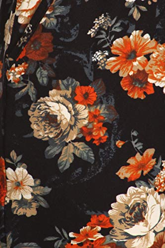 Leggings Depot Jga-R998-M Floral Gaze Print Jogger Pants W/Pockets, Medium #TOP3