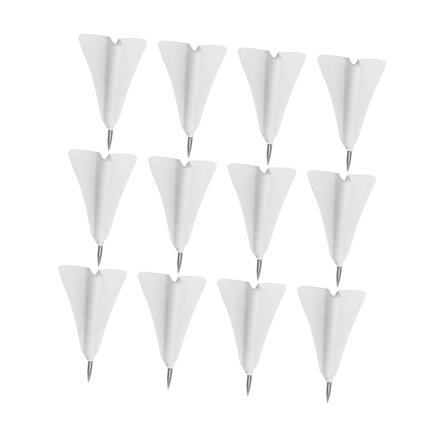 12 Pièces Punaises Avion Blanches en Abs et Acier, Épingles Polyvalentes Créatives et Délicates pour Cartes, Bureau et Accessoires Maison