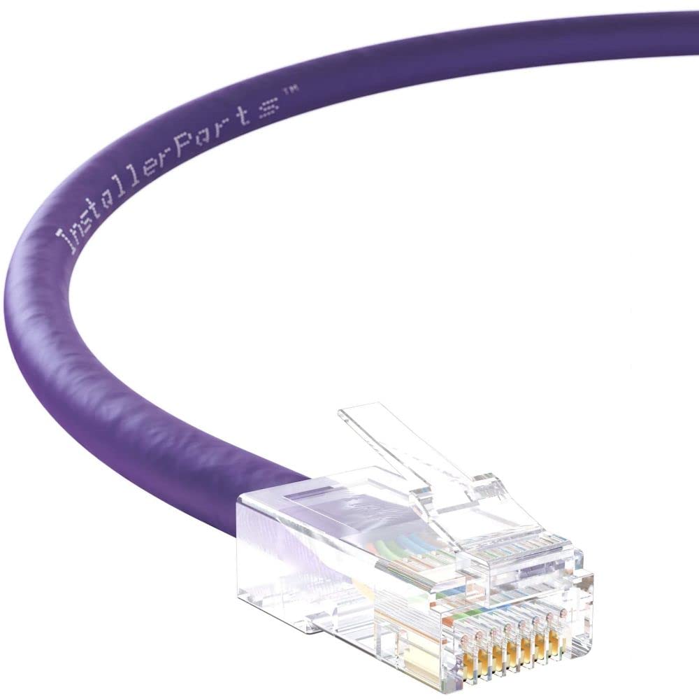 InstallerParts (10 Pack Ethernet Cable CAT5E Cable UTP Non-Booted 20 FT - Purple - Professional Series - 1Gigabit/Sec Network/Internet Cable, 350MHZ